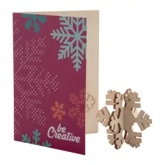 CreaX - karta świąteczna, śnieżynka -  kolor naturalny